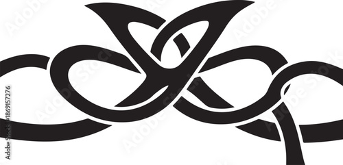 Celtic knot design with black lines on white background