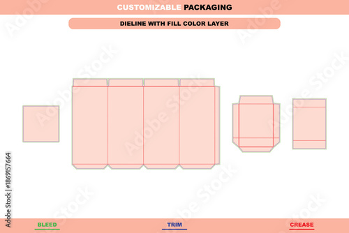 Tall bottle rigid box dieline with custom dimensions engineered for professional folding accuracy premium bottle packaging and refined layout design