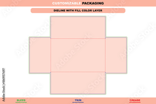 Tissue rigid box dieline with clean folding structure engineered for premium presentation precise packaging accuracy and professional layout design