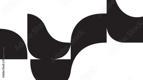 Abstract black shapes on white background design