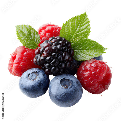 raspberries and blueberries