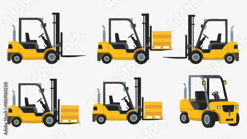 Forklift Truck Operations Lifting Moving and Transporting Cargo.