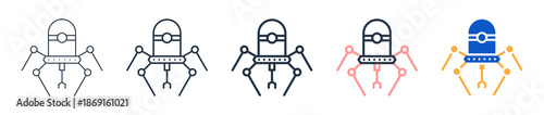 Nanobot different style icons set vector illustration. 