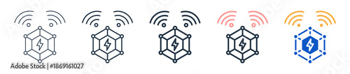 Smart Grid different style icons set vector illustration. 