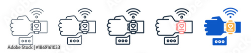 Wearable Technology different style icons set vector illustration. 