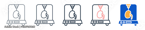 3D Bioprinting different style icons set vector illustration. 