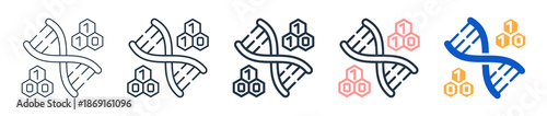 Dna Code different style icons set vector illustration. 