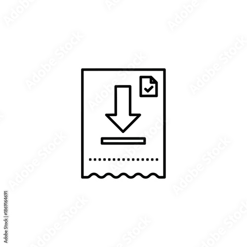 Close-up of a Download Icon on a White Background for Digital Content