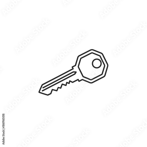 Close-up of a Key for Locking and Unlocking Doors or Safe Security