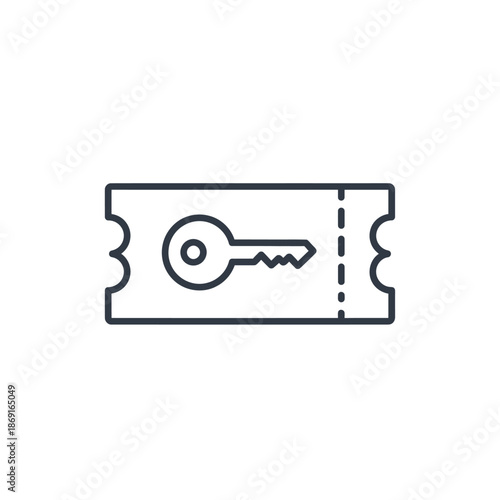 Close-up of a Key on a Ticket for Secure Access and Entry Authentication