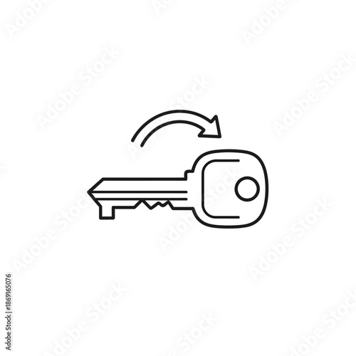 Close-up of a Key with a Modern Keychain for Locking and Security Purposes