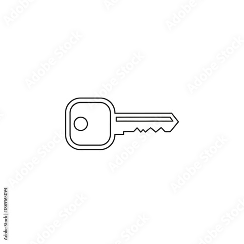 Close-up of a Key with a Keychain for Locking and Unlocking Doors or Cabinets