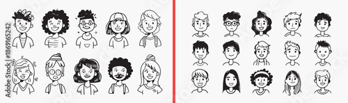 girl portrait illustration, female face expressions, cute girl avatars, cartoon girl faces, child friendly character art, people face vector, portrait clipart pack, character illustration set, express