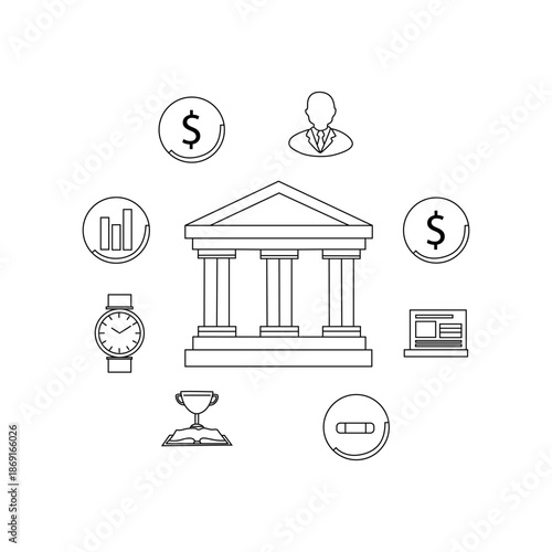 Set of Economic Crisis colorful solid icon. Included inflation, fall, bankruptcy, finance, business and more. Minimal filled icons. 