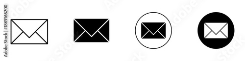 A collection of mail and email icons in various styles for digital communication