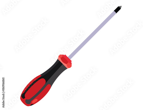 Star-Head Screwdriver with Yellow and Black Handle Isolated, Professional Maintenance Hand Tool for Home Repair, DIY and Technical Service Vector