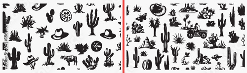 desert cactus illustration, southwest nature icons, cactus doodle set, arizona landscape art, wild west elements, desert plant vector, cactus clipart collection, nature illustration pack, desert graph