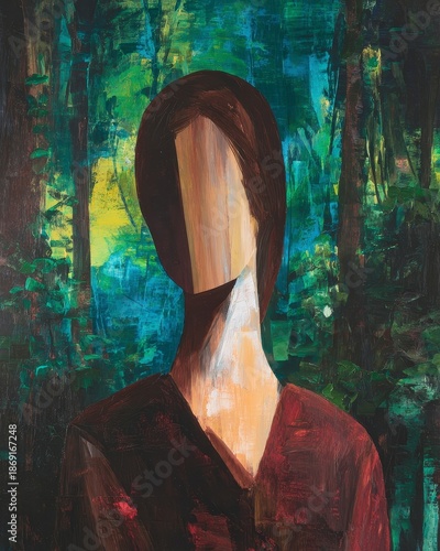 Abstract Portrait in Nature with Mysterious Aura