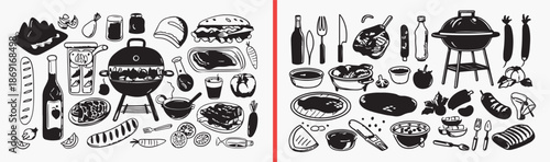 burger icons set, fast food silhouettes, junk food vector, restaurant menu graphics, street food icons, food silhouette collection, cafe diner symbols, tasty meal illustrations, fast food design eleme