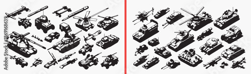 military action illustration, battle vehicle scenes, combat tank drawings, war strategy art, armed vehicle vector, military clipart collection, battlefield illustration pack, defense graphic elements,
