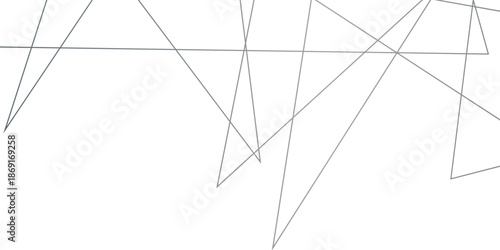 Modern abstract geometric pattern with thin gray intersecting lines on white, forming a random crisscross web-style layout with minimalist chaotic stripes and tech-inspired linear design