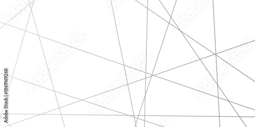 Minimalist abstract white background featuring thin gray intersecting and overlapping lines in a chaotic geometric formation, creating a modern tech-style crisscross linear texture design
