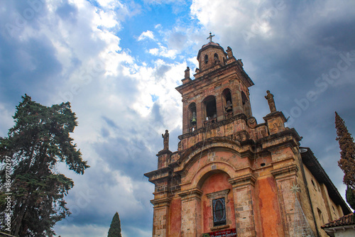 Fotografija Low angle view of an ancient church creating an imposing and majestic perspectiv