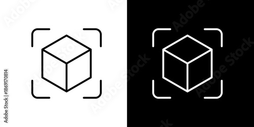 3D Cube Icon and Augmented Reality Scan Interface for Virtual Objects