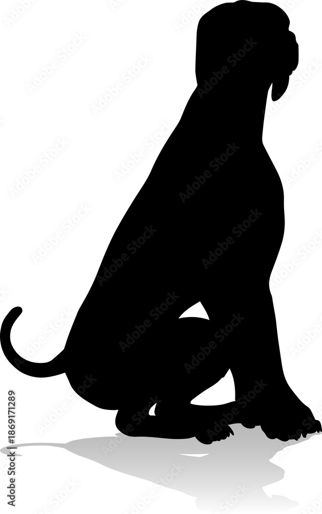 Fototapeta premium A detailed animal silhouette of a pet dog
