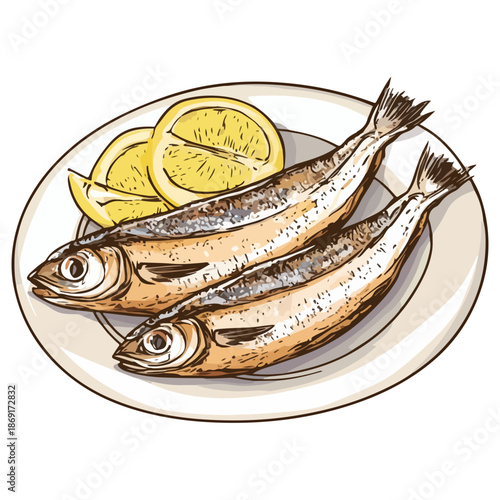 fried anchovies, food, spain, seville spring festival, celebration, vector, transparent background, fish, seafood, fried, sardines, gourmet, cooking, diet