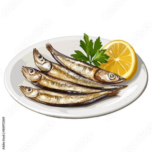 fried anchovies, food, spain, seville spring festival, celebration, vector, transparent background, fish, seafood, fried, sardines, gourmet, cooking, diet
