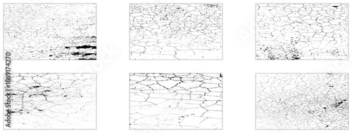 Set of grunge texture backgrounds. Cement texture. Concrete overlay black and white texture. 