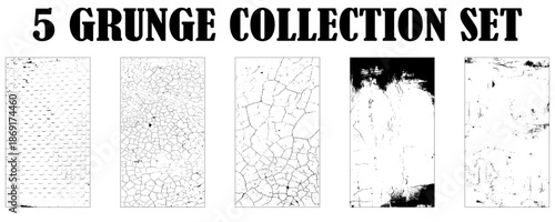 Subtle grunge vector urban textures. Distressed overlay texture set. Grunge backgrounds. Abstract textured effects. Vector illustration