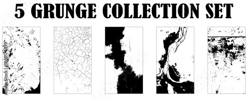 Subtle grunge vector urban textures. Distressed overlay texture set. Grunge backgrounds.