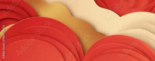 Luxury Red Podium Platform with Gold Trim Background