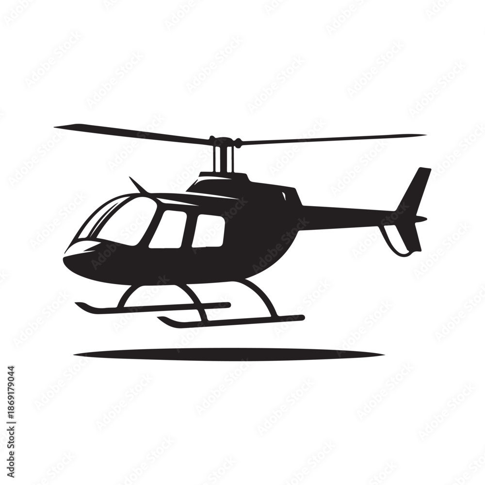 Obraz premium helicopter vector silhouette clip art logo design illustration icon collection