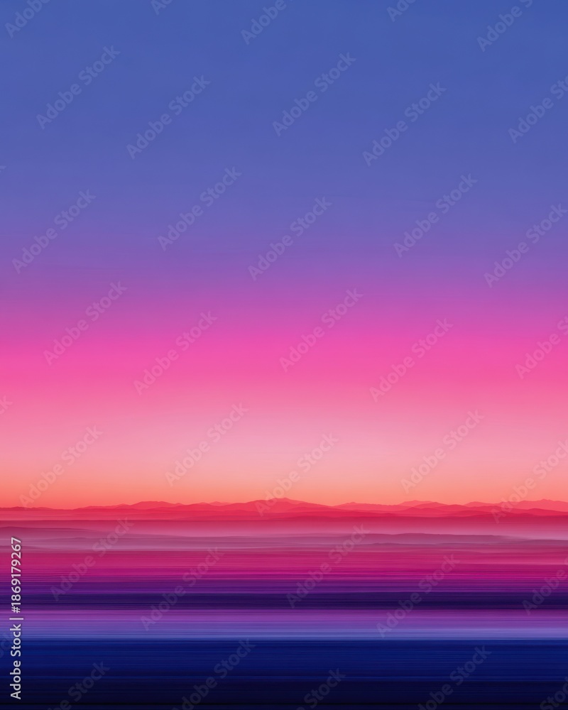Fototapeta premium Vibrant mountain horizon gradient abstract sunrise sunset
