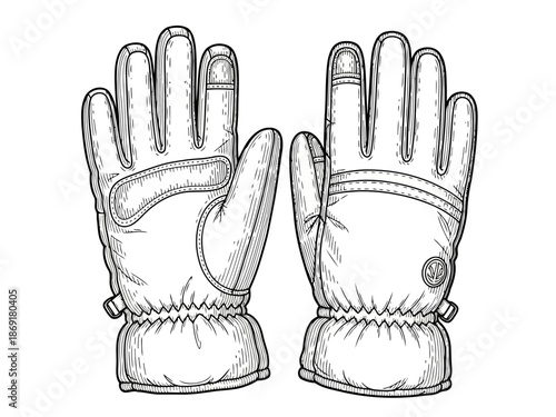 A pair of winter gloves with a