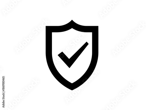 A black shield icon with a checkmark