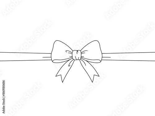 A simple line drawing of a ribbon tied in a bow
