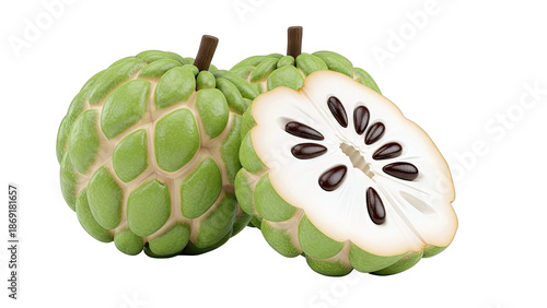 Custard Apple (Annona squamosa) with Cross-Section