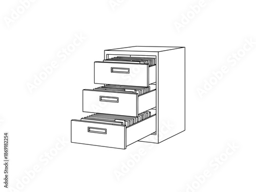 Three drawer filing cabinet