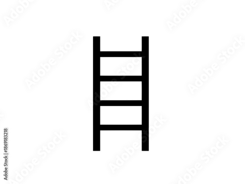 Black ladder icon on a for climbing and elevation