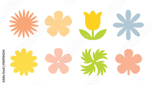 soft pastel flower shapes collections