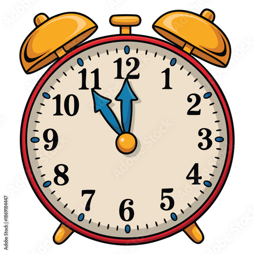 Vector illustration of a clock on white background suitable for timekeeping schedule organization punctual theme or simple minimal artwork