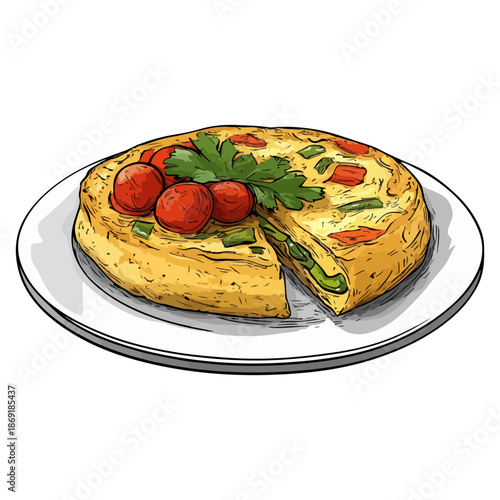 spanish bacon, food, seville spring festival, celebration, vector, transparent background, isolated, tasty, snack, delicious