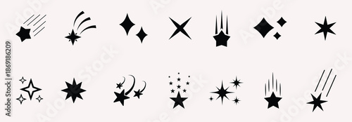 Sparkle star icons set, star set, Vector blink star, Sparkle star icons set, Shine icons. Stars sparkles vector.