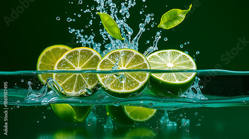 Juicy Lime Citrus Splash with Fresh Green Tones