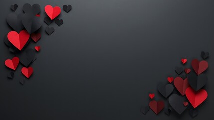 Valentine's day hearts flat lay mockup background copy space