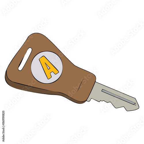 Vector illustration of modern car key in colorful cartoon style perfect for creative automotive artwork digital illustrations and accessory design
